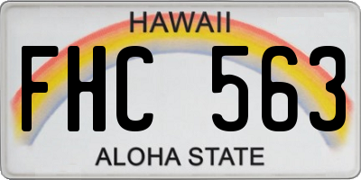 HI license plate FHC563