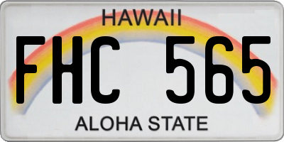 HI license plate FHC565