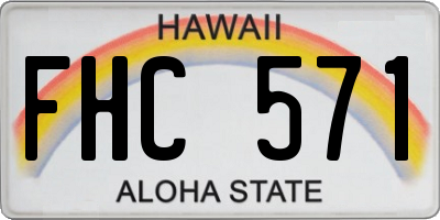 HI license plate FHC571