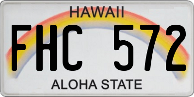 HI license plate FHC572