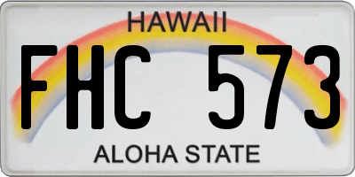 HI license plate FHC573