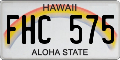 HI license plate FHC575