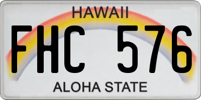 HI license plate FHC576
