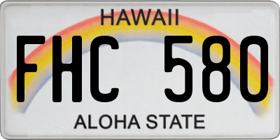 HI license plate FHC580