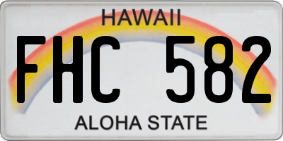 HI license plate FHC582