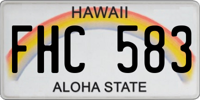 HI license plate FHC583