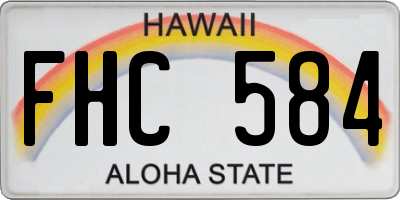 HI license plate FHC584