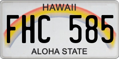 HI license plate FHC585