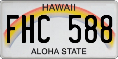 HI license plate FHC588