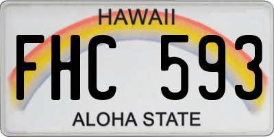 HI license plate FHC593