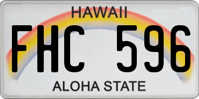 HI license plate FHC596