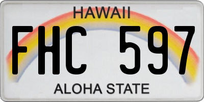 HI license plate FHC597