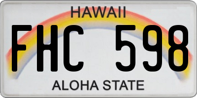 HI license plate FHC598