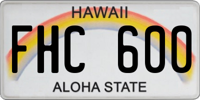 HI license plate FHC600