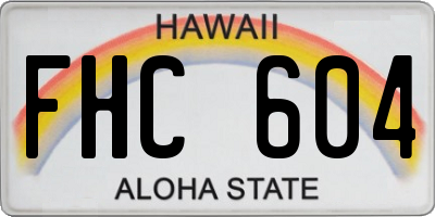 HI license plate FHC604