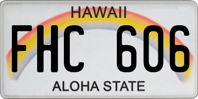 HI license plate FHC606