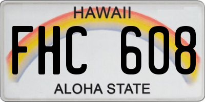 HI license plate FHC608