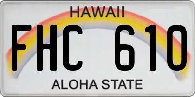 HI license plate FHC610