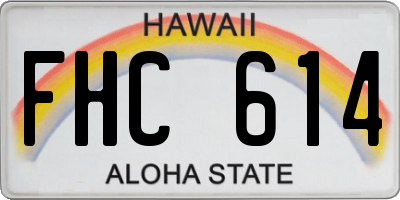 HI license plate FHC614