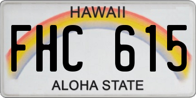 HI license plate FHC615
