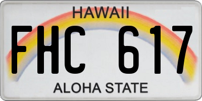 HI license plate FHC617