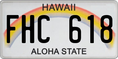 HI license plate FHC618