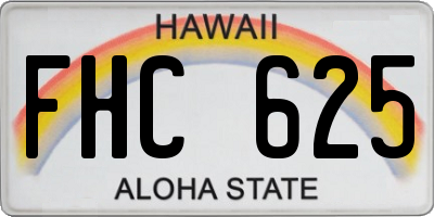 HI license plate FHC625