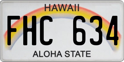 HI license plate FHC634