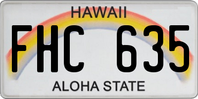 HI license plate FHC635