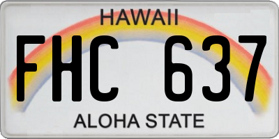 HI license plate FHC637