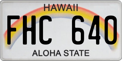 HI license plate FHC640
