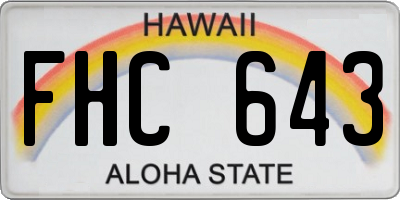 HI license plate FHC643