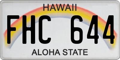 HI license plate FHC644