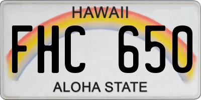 HI license plate FHC650