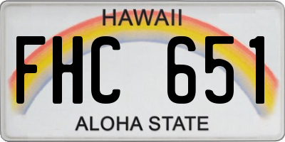 HI license plate FHC651