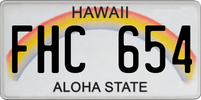 HI license plate FHC654
