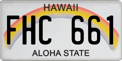 HI license plate FHC661