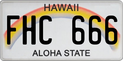 HI license plate FHC666