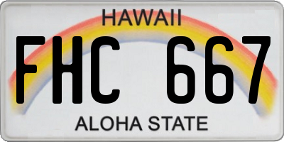 HI license plate FHC667