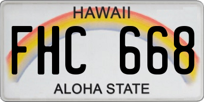 HI license plate FHC668