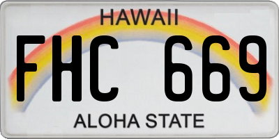 HI license plate FHC669