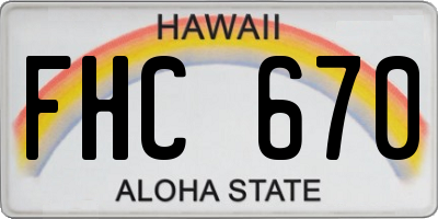 HI license plate FHC670