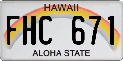 HI license plate FHC671