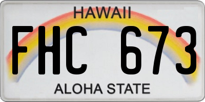 HI license plate FHC673