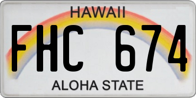 HI license plate FHC674