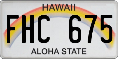 HI license plate FHC675