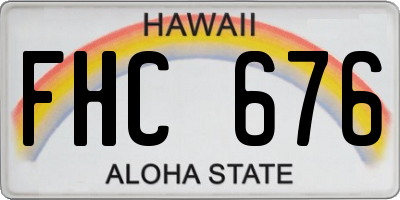 HI license plate FHC676