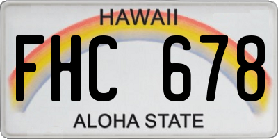 HI license plate FHC678