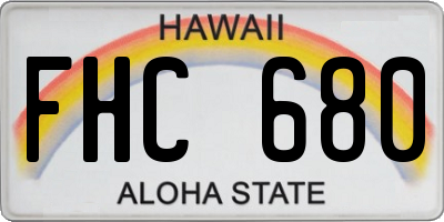 HI license plate FHC680