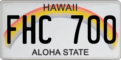 HI license plate FHC700